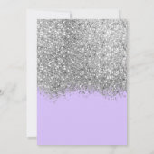 Luxus Silver Lila Glitzer Confetti Sweet 16 Einladung (Rückseite)