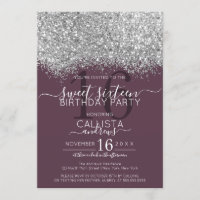 Luxus Silver Lila Glitzer Confetti Sweet 16