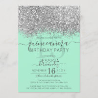 Luxus Silver Mint Glitzer Confetti Quinceañera