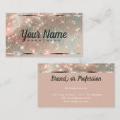 Luxus Silver Peach Marmor Glitzer Shiny Stars Visitenkarte (Vorne/Hinten)