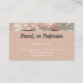 Luxus Silver Peach Marmor Glitzer Shiny Stars Visitenkarte (Rückseite)