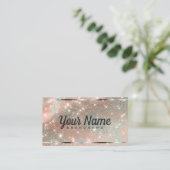 Luxus Silver Peach Marmor Glitzer Shiny Stars Visitenkarte (Stehend Vorderseite)