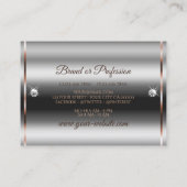 Luxus Silver Rose Gold Sparkle Glitzer Diamanten Visitenkarte (Rückseite)