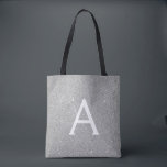 Luxus Silver Sparkle Elegante Monogram Book Bag Tasche<br><div class="desc">Luxuriöse Silber Imitate Sparkle und Glitzer Elegant Monogram Book Bag. Dieses Buchtasche kann so angepasst werden,  dass sie Ihren Vor- und Erstnamen enthält.</div>