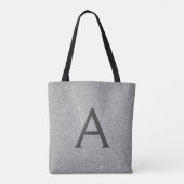 Luxus Silver Sparkle Elegante Monogram Book Bag Tasche (Rückseite)