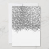 Luxus Silver White Glitzer Confetti Brautparty Einladung (Rückseite)