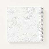 Luxus Silver White Marble Signature Name Notizblock (Rückseite)