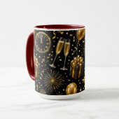 Luxus-Silvester-Feier-Muster Tasse (Vorderseite Links)
