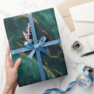Luxus-Smaragd-Gold-Marmor Grün Abstraktes Muster Geschenkpapier