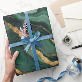 Luxus-Smaragd-Gold-Marmor Grün Abstraktes Muster Geschenkpapier