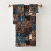 Luxus-Smaragdglitter-Afrika-Tierdruck-Handtuch-Set Badhandtuch Set (Insitu)