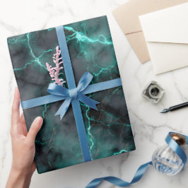 Luxus Smaragdgrüner Marmor Glanz Abstractes Muster Geschenkpapier