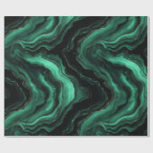 Luxus Smaragdgrüner Marmor Glanz Abstractes Muster Geschenkpapier (Flach)