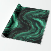 Luxus Smaragdgrüner Marmor Glanz Abstractes Muster Geschenkpapier (Ungerollt)