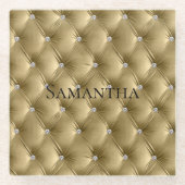Luxus Soft Gold Imitate Velvet Glasuntersetzer (Vorderseite)