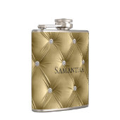 Luxus Soft Gold Imitats Velvet Bridesmaid Flachmann (Rechts)