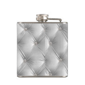 Luxus Soft Gray Imitats Velvet Bridesmaid Flachmann (Rückseite)