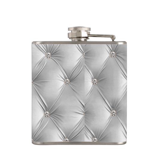 Luxus Soft Gray Imitats Velvet Bridesmaid Flachmann (Rückseite)