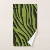 Luxus Soft Green 3D Zebra Wave Badhandtuch Set (Handtuch)