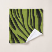 Luxus Soft Green 3D Zebra Wave Badhandtuch Set (Waschlappen)