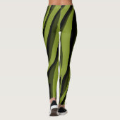 Luxus Soft Green 3D Zebra Wave Leggings (Rückseite)