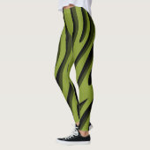 Luxus Soft Green 3D Zebra Wave Leggings (Links)