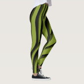 Luxus Soft Green 3D Zebra Wave Leggings (Rechts)