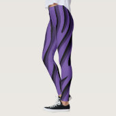 Luxus Soft Lila 3D Zebra Wave Leggings (Links)