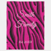 Luxus Soft Pink 3D Zebra Wave Fleecedecke (Vorderseite)