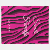 Luxus Soft Pink 3D Zebra Wave Fleecedecke (Vorderseite (Horizontal))