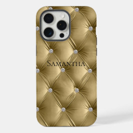 Luxus Soft Warm Gold Imitate Velvet iPhone 15 Pro Max Hülle