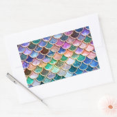 Luxus sommerlich vielfarbiger Glitzer Mermaid Scal Rechteckiger Aufkleber (Umschlag)