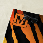 Luxus Sommerzeit Mit Monogramm Tiger Gold Strandtuch (Beispiel)