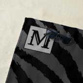 Luxus Sommerzeit Mit Monogramm Tiger Silver Strandtuch (Beispiel)