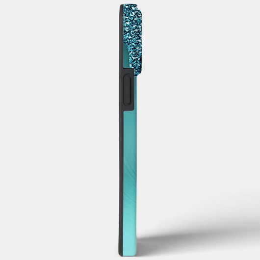 Luxus Sparkle Aquamarin Dripping Glitzer Personali Case-Mate iPhone Hülle (Rückseite / Rechts)