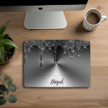 Luxus Sparkle Black Dripping Glitzer Personalisier iPad Pro Cover<br><div class="desc">Schöner,  luxuriöser Sparkle Black Dripping Glitzer mit gebürstetem Metalldesign Personalisiert iPad Pro Cover</div>