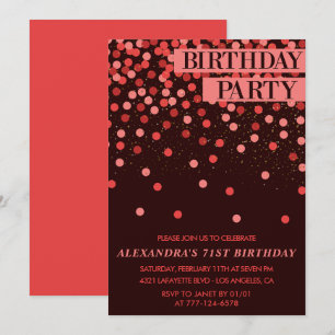 Luxus-Sparkle-Glitter-Konfetti 71. Geburtstag Einladung