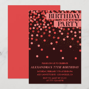 Luxus-Sparkle-Glitter-Konfetti 77. Geburtstag Einladung