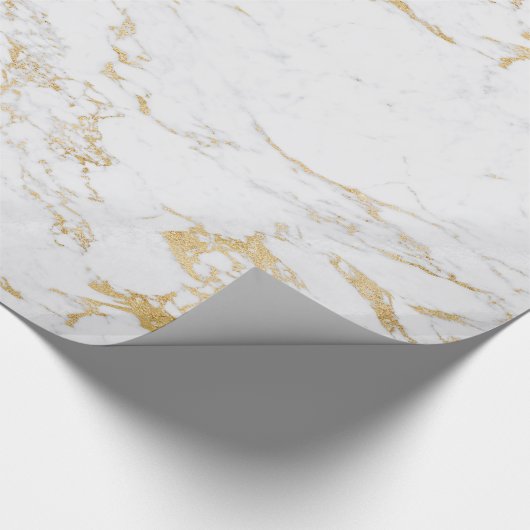 Luxus Sparkle Gold Foil Marmor Geschenkpapier (Ecke)