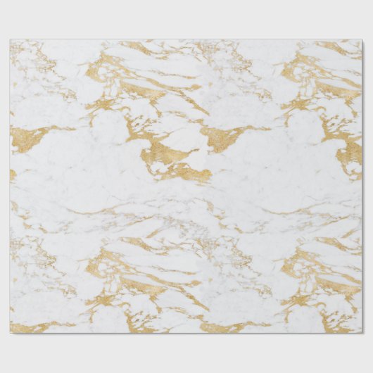 Luxus Sparkle Gold Foil Marmor Geschenkpapier (Flach)