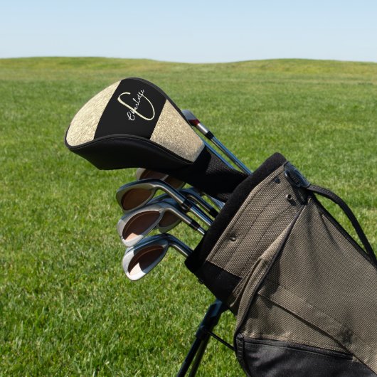 Luxus Sparkle Gold Glitzer Name Golf Headcover (In SItu)