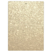 Luxus Sparkle Gold Glitzer Name Klemmbrett (Rückseite)