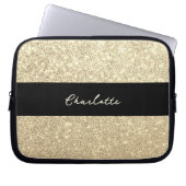 Luxus Sparkle Gold Glitzer Name Laptopschutzhülle (Vorderseite)