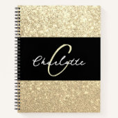 Luxus Sparkle Gold Glitzer Name Notizblock (Vorderseite)