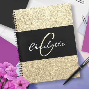 Luxus Sparkle Gold Glitzer Name Notizblock