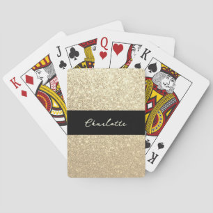 Luxus Sparkle Gold Glitzer Name Spielkarten