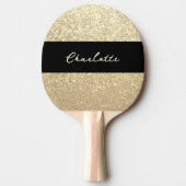 Luxus Sparkle Gold Glitzer Name Tischtennis Schläger (Vorderseite)