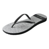 Luxus Sparkle Silver Glitzer Name Badesandalen (Schrägansicht)