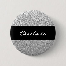 Luxus Sparkle Silver Glitzer Name