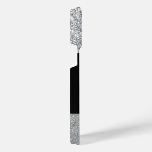 Luxus Sparkle Silver Glitzer Name iPhone Hülle (Rechte Seite)